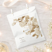 Elegant Roos Monogram Wit Bedankzakje (Geknipt)