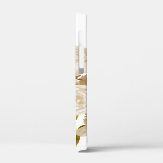 Elegant Roos Monogram Wit Case-Mate iPhone Case (Achterkant / Links)