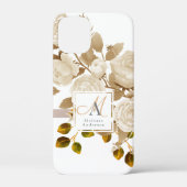 Elegant Roos Monogram Wit Case-Mate iPhone Case (Achterkant)