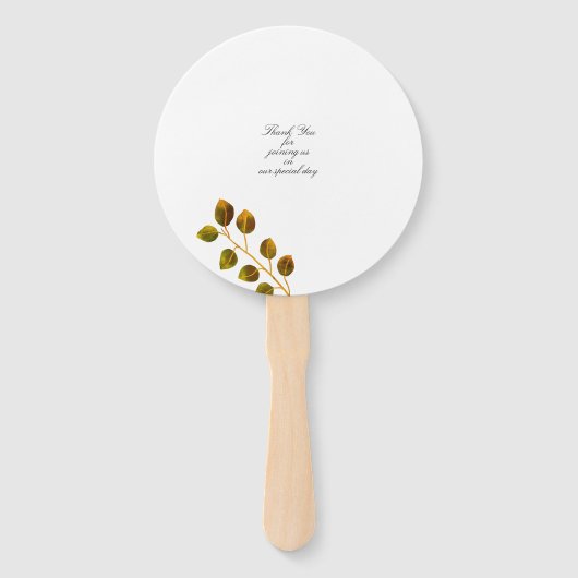 Elegant Roos Monogram Wit Handwaaier (Achterkant)