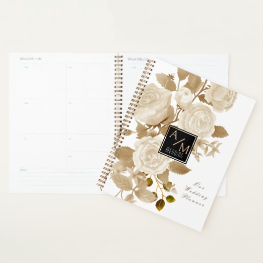 Elegant Roos Monogram Wit Planner (Display)