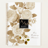 Elegant Roos Monogram Wit Planner (Voorkant)