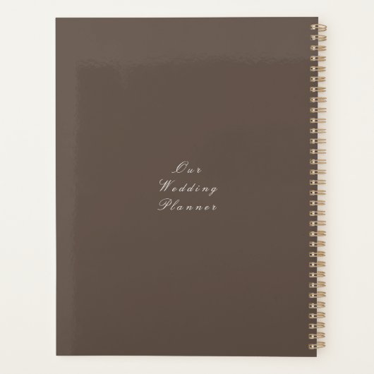 Elegant Roos Monogram Wit Planner (Achterkant)