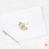 Elegant Roos Monogram Wit Ronde Sticker (Envelop)