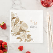 Elegant Roos Monogram Wit Servet (Insitu)