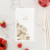 Elegant Roos Monogram Wit Servet (Insitu)