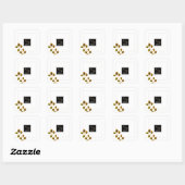 Elegant Roos Monogram Wit Vierkante Sticker (Vel)