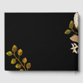 Elegant Roos Monogram Zwart Gastenboek (Achterkant)