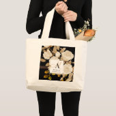 Elegant Roos Monogram Zwart Grote Tote Bag (Voorkant (product))