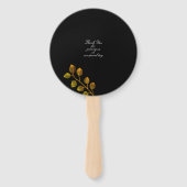 Elegant Roos Monogram Zwart Handwaaier (Achterkant)