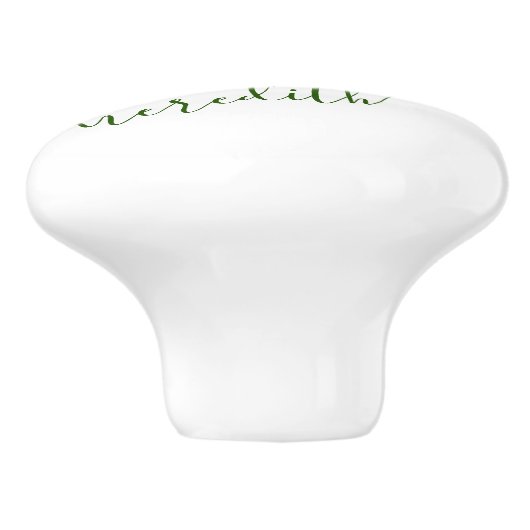 Elegant Roos Naam Script Naam Monogram Keramische Knop (Zijkant)