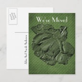 Elegant Roos Nieuw adres Floral Art Aankondigingskaart (Voorkant / Achterkant)