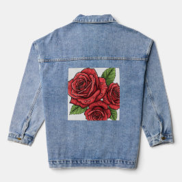 Elegant Roos ontwerp Denim Jacket