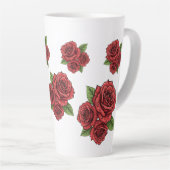 Elegant Roos ontwerp Latte Mok (Rechterhoek)