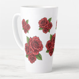 Elegant Roos ontwerp Latte Mok