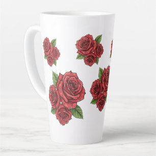 Elegant Roos ontwerp Latte Mok