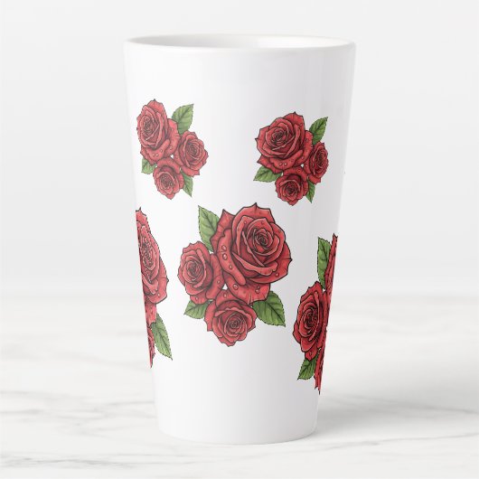 Elegant Roos ontwerp Latte Mok (Voorkant)