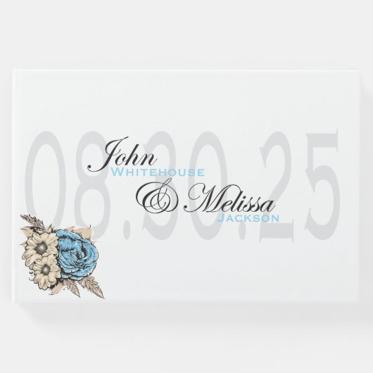 Elegant roos ontwerp met scriptnamen gastenboek (Voorkant)