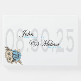 Elegant roos ontwerp met scriptnamen gastenboek