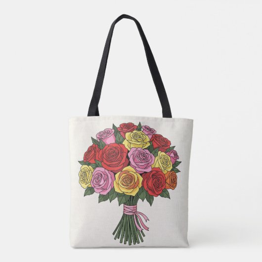 Elegant Roos ontwerp Tote Bag (Achterkant)