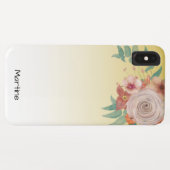 Elegant roos op geel Case-Mate iPhone case (Achterkant (horizontaal))