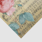 Elegant  Roos op muziekblad Tissuepapier (Detail)