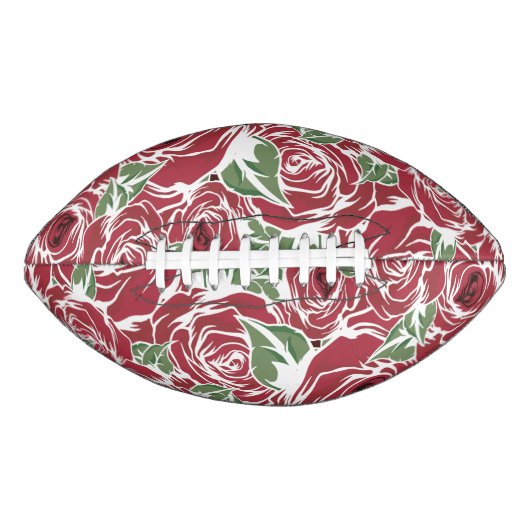 Elegant  Roos Patroon - Rood & Groen Bloemen American Football (Voorkant)