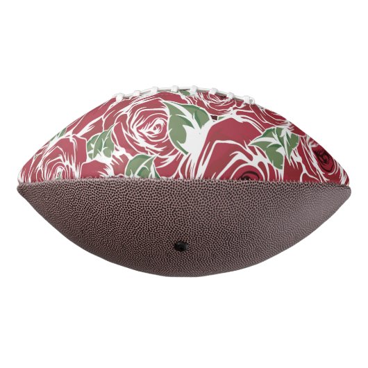Elegant  Roos Patroon - Rood & Groen Bloemen American Football (Gedraaid 270)