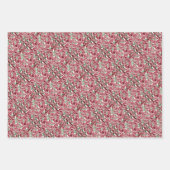 Elegant  Roos Patroon - Rood & Groen Bloemen Inpakpapier Vel (Voorkant 3)