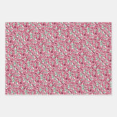 Elegant  Roos Patroon - Rood & Groen Bloemen Inpakpapier Vel (Voorkant 2)