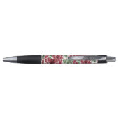Elegant  Roos Patroon - Rood & Groen Bloemen Pen (Achterkant)