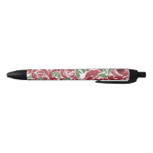 Elegant Roos Patroon - Rood & Groen Bloemen Zwarte Inkt Pen (Bodem)