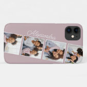 Elegant Roos Photo Collage Hoesje-Mate iPhone Case (Achterkant (horizontaal))
