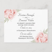 Elegant Roos Pink Floral net getrouwd Anno Aankondigingskaart (Voorkant)