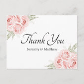 Elegant Roos Pink Floral Weddenschap Hartelijk dan Briefkaart (Voorkant)