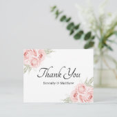 Elegant Roos Pink Floral Weddenschap Hartelijk dan Briefkaart (Staand voorkant)