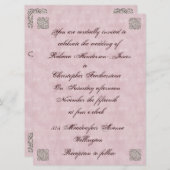 Elegant Roos Pink Vintage Weddenschap Kaart (Voorkant / Achterkant)