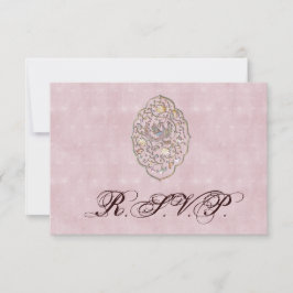 Elegant Roos Pink Vintage Wedding RSVP
