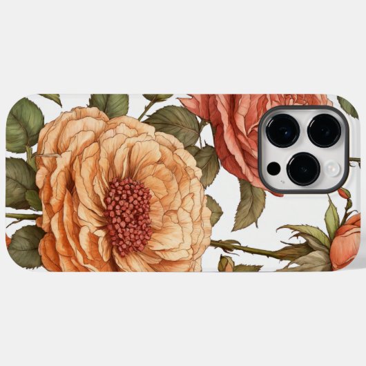Elegant Roos Print iPhone Terug Hoesje (Achterkant (horizontaal))
