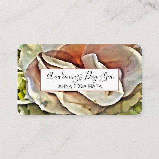 *~* Elegant ROOS QR Logo Floral Flower Visitekaartje (Voorkant)