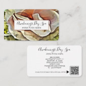 *~* Elegant ROOS QR Logo Floral Flower Visitekaartje (Voorkant / Achterkant)