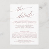 Elegant Roos Quartz Calligrafie Kaart Details (Voorkant)
