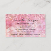 Elegant Roos Quartz Glitter Visitekaartje (Achterkant)