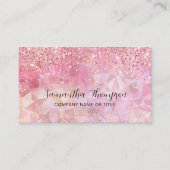 Elegant Roos Quartz Glitter Visitekaartje (Voorkant)