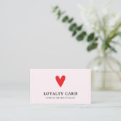 Elegant Roos Red Heart Beauty Salon Loyalty Kaart (Staand voorkant)