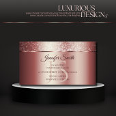 Elegant Roos Red Sparkle Glitter en Initialen Visitekaartje