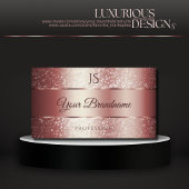 Elegant Roos Red Sparkle Glitter en Initialen Visitekaartje