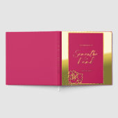 Elegant Roos Rode bruiloft Folie gastenboek (Volledig)