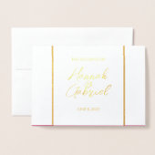 Elegant Roos Rode bruiloft Folie Uitnodiging (Voorkant met envelop)