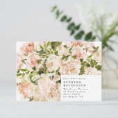 Elegant Roos Romance bruiloft Informatiekaartje (Staand voorkant)